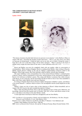 The Correspondence Between Byron and Percy and Mary Shelley
