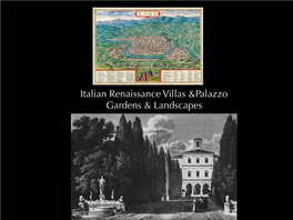 Italian Renaissance Villas &Palazzo Gardens & Landscapes