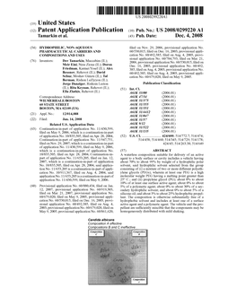 (12) Patent Application Publication (10) Pub. No.: US 2008/0299220 A1 Tamarkin Et Al