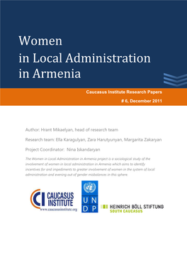 Women in Local Administration in Armenia