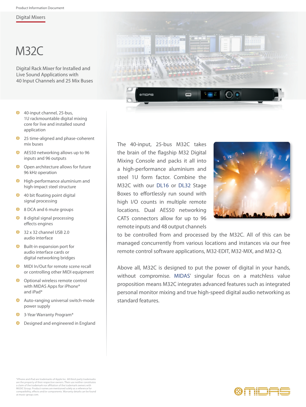 The 40-Input, 25-Bus M32C Takes the Brain of the Flagship M32