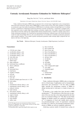 Unsteady Aerodynamic Parameter Estimation for Multirotor Helicopters*