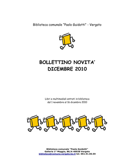 Bollettino Novita' Dicembre 2010