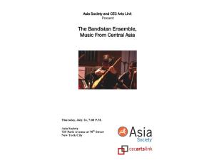 The Bandistan Ensemble, Music from Central Asia