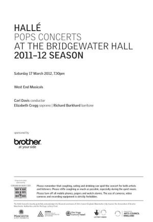 ≥ Pops Concerts at the Bridgewater Hall 2011–12 Season