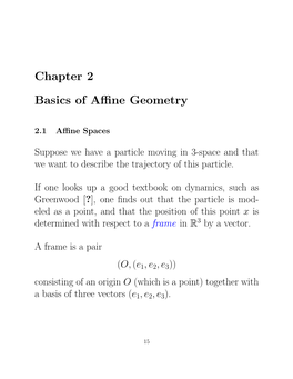 Chapter 2 Basics of Affine Geometry