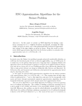 RNC-Approximation Algorithms for the Steiner Problem