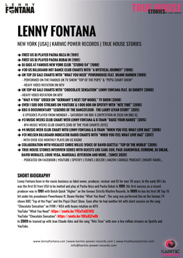 Lenny Fontana New York [Usa] | Karmic Power Records | True House Stories