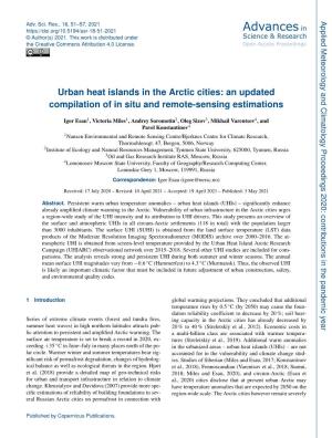 Urban Heat Islands in the Arctic Cities: an Updated Compilation of in Situ and Remote-Sensing Estimations