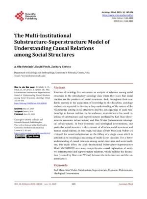 The Multi-Institutional Substructure-Superstructure Model of Understanding Causal Relations Among Social Structures