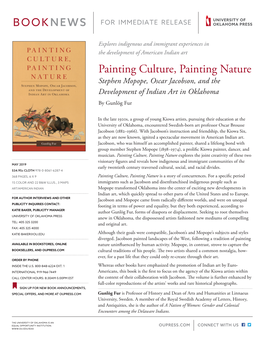 Painting Culture, Painting Nature Stephen Mopope, Oscar Jacobson, and the Development of Indian Art in Oklahoma by Gunlög Fur