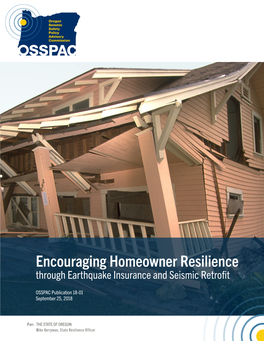 Encouraging Homeowner Resilience Through Earthquake Insurance and Seismic Retrofit