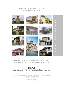 Ayuntamiento De Castrillon Catálogo Urbanístico Del Concejo De Castrillón Tomo 1 – M E M O R