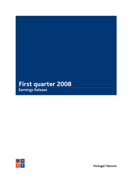 First Quarter 2008 Earnings Release