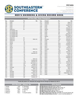 Men's Swimming & Diving Record Book