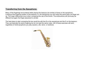Transferring from the Saxophone