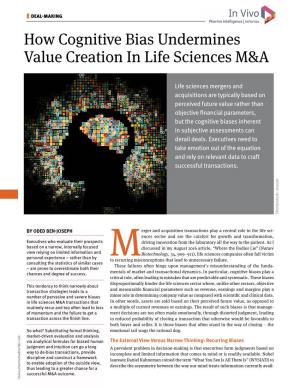 How Cognitive Bias Undermines Value Creation in Life Sciences M&A