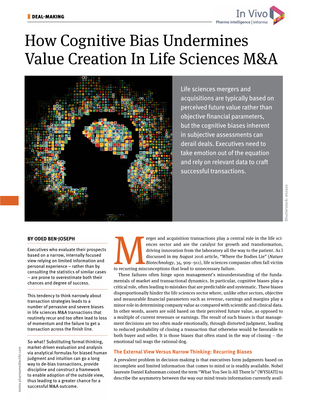 How Cognitive Bias Undermines Value Creation in Life Sciences M&A