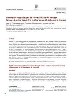 Irreversible Modifications of Chromatin and the Nuclear Lamina: a Review Inside the Nuclear Origin of Alzheimer's Disease