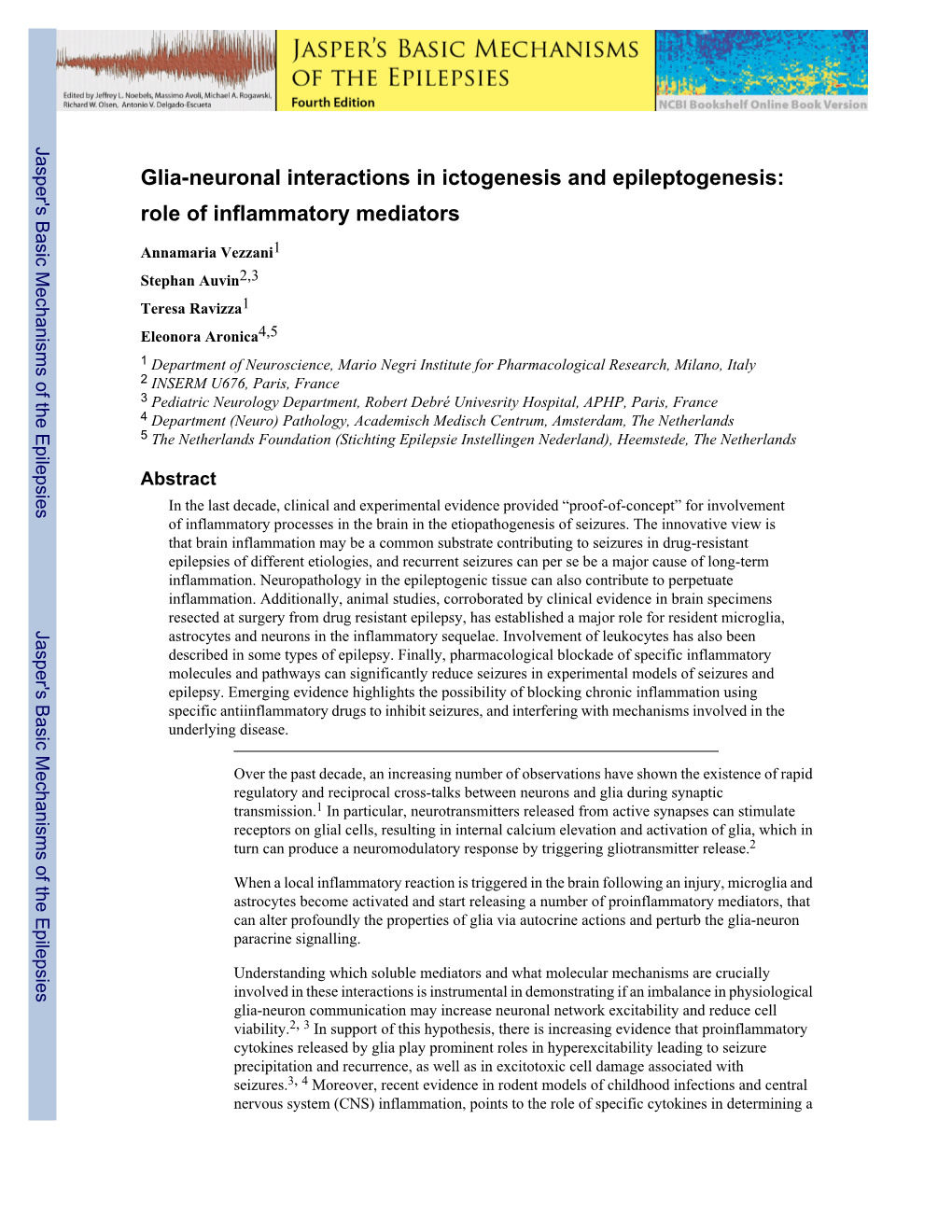 Glia-Neuronal Interactions in Ictogenesis and Epileptogenesis: Role of Inflammatory Mediators