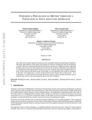 Towards a Philological Metric Through a Topological Data Analysis