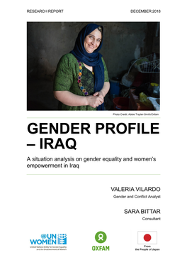 GENDER PROFILE – IRAQ a Situation Analysis on Gender Equality and Women’S Empowerment in Iraq