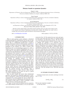 Distance Bounds on Quantum Dynamics