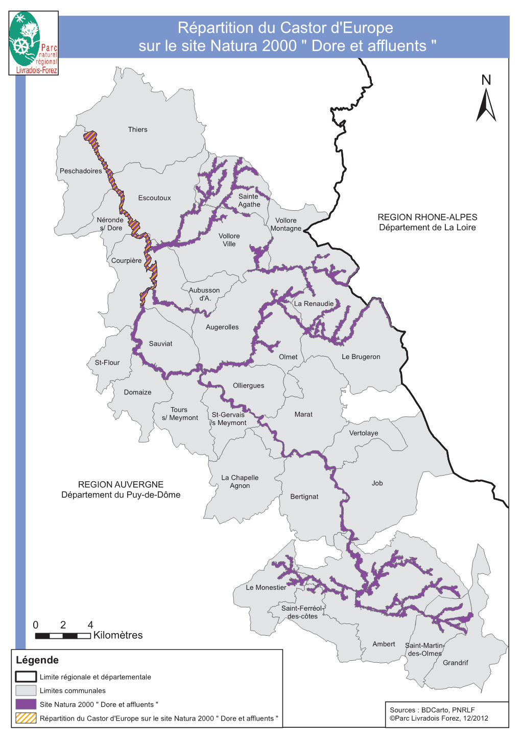 Répartition Du Castor D'europe Sur Le Site Natura 2000 