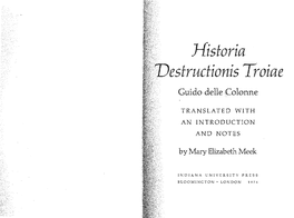 Historia Destructionis Troiae Guido Delle ,,Calonne