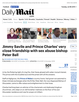 Jimmy Savile and Prince Charles' Close Friendship with Sex Abuse Bishop Peter Ball | Daily Mail Online 2019-07-09, 5�48 PM