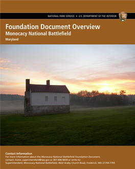 Monocacy National Battlefield Foundation Document Overview