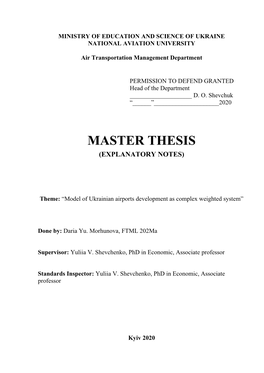 Master Thesis (Explanatory Notes)