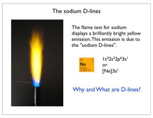 The Sodium D-Lines Why and What Are D-Lines?
