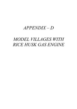 Appendix – D Model Villages with Rice Husk Gas Engine