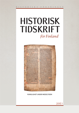 Historisk Tidskrift För Finland 2016:1 2016:1