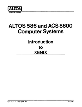 ALTOS 586 and ACS 8600 Computer Systems