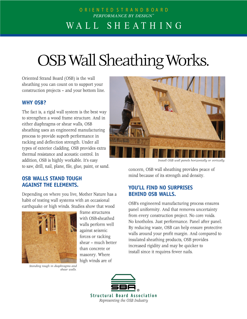 Oriented Strand Board (OSB) Wall Sheathing