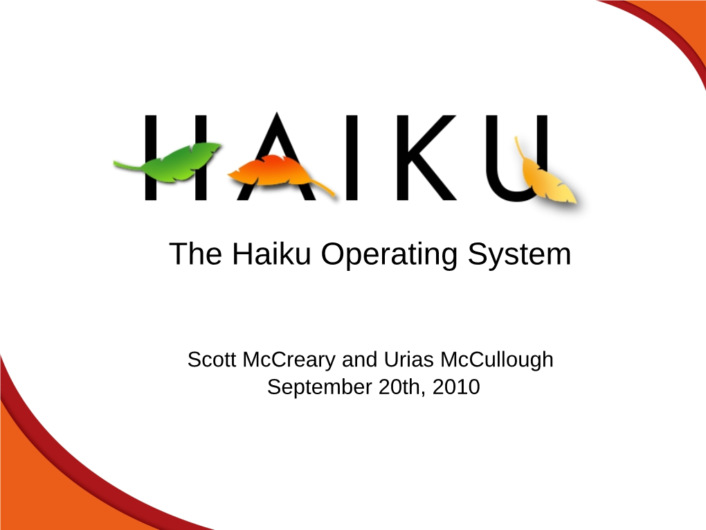 The Haiku Operating System