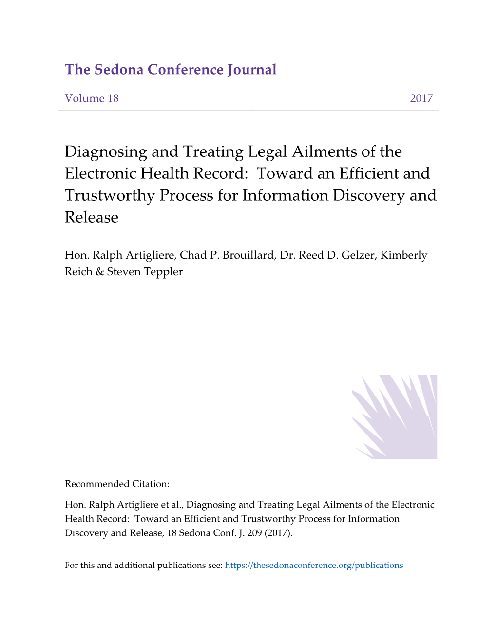 Diagnosing and Treating Legal Ailments of the Electronic Health Record: Toward an Efficient and Trustworthy Process for Information Discovery and Release