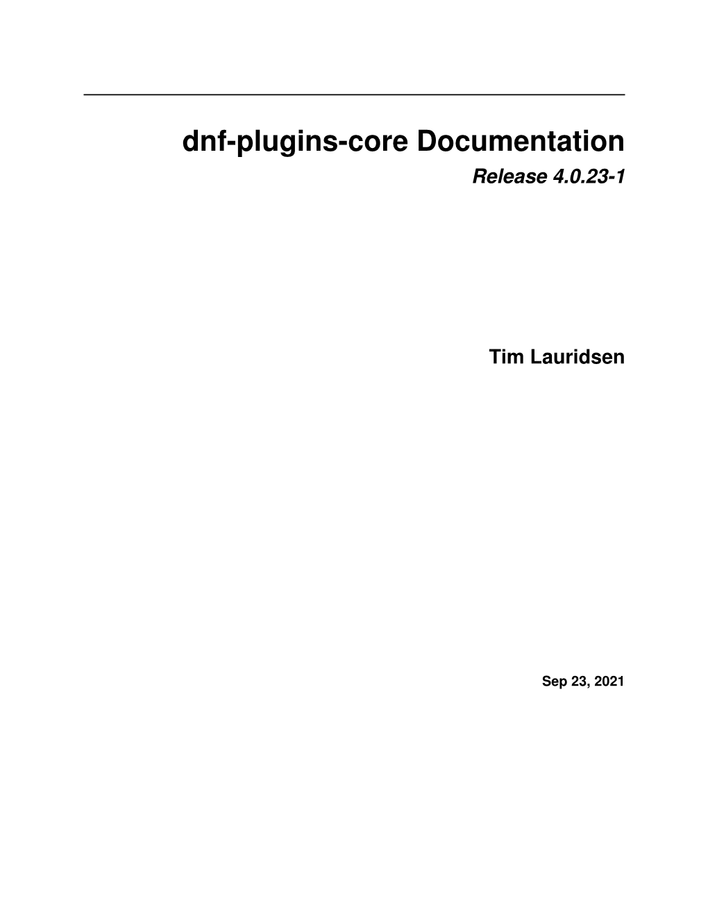 Dnf-Plugins-Core Documentation Release 4.0.23-1