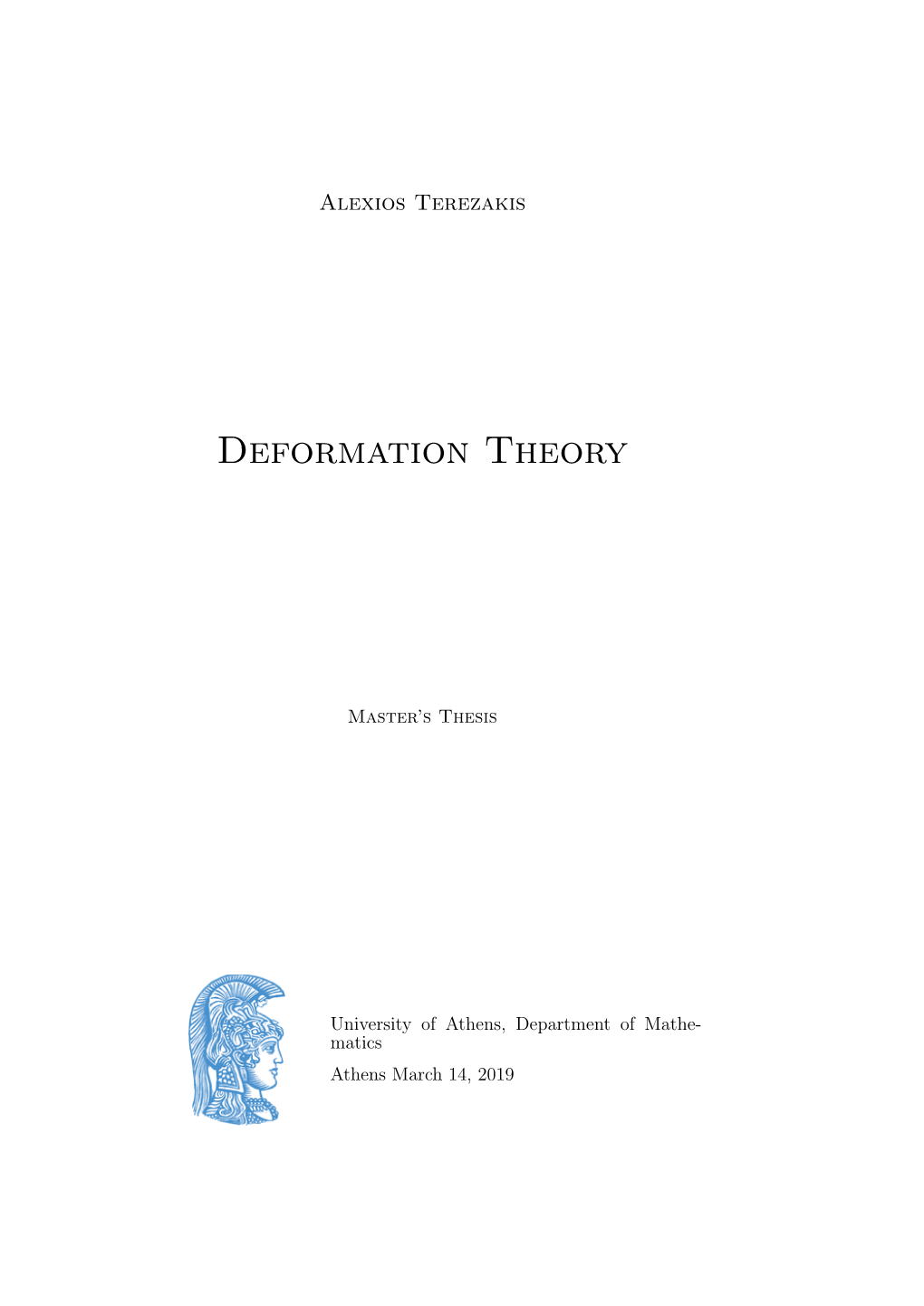 Deformation Theory