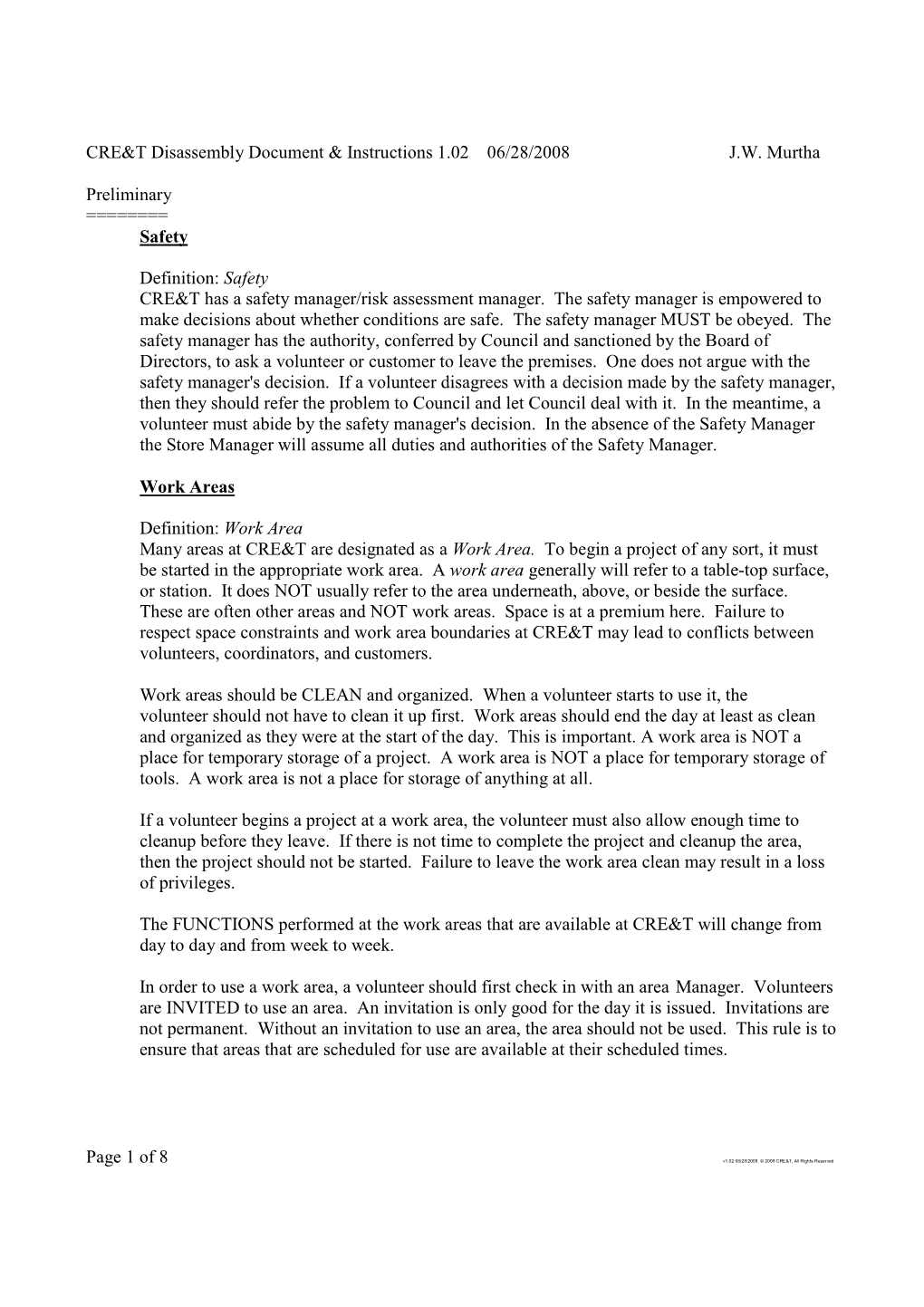 CRE&T Disassembly Document & Instructions 1.02