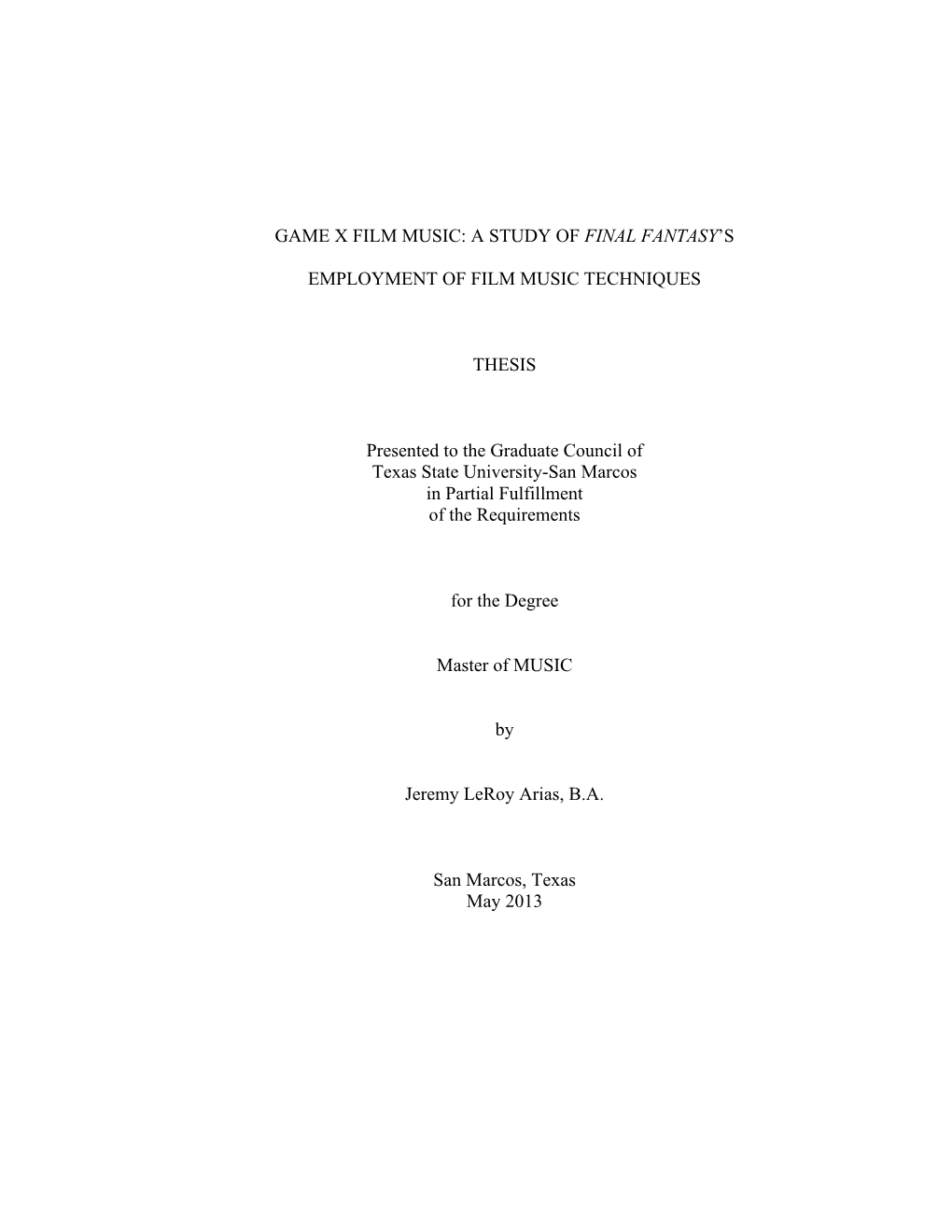 Arias Thesis