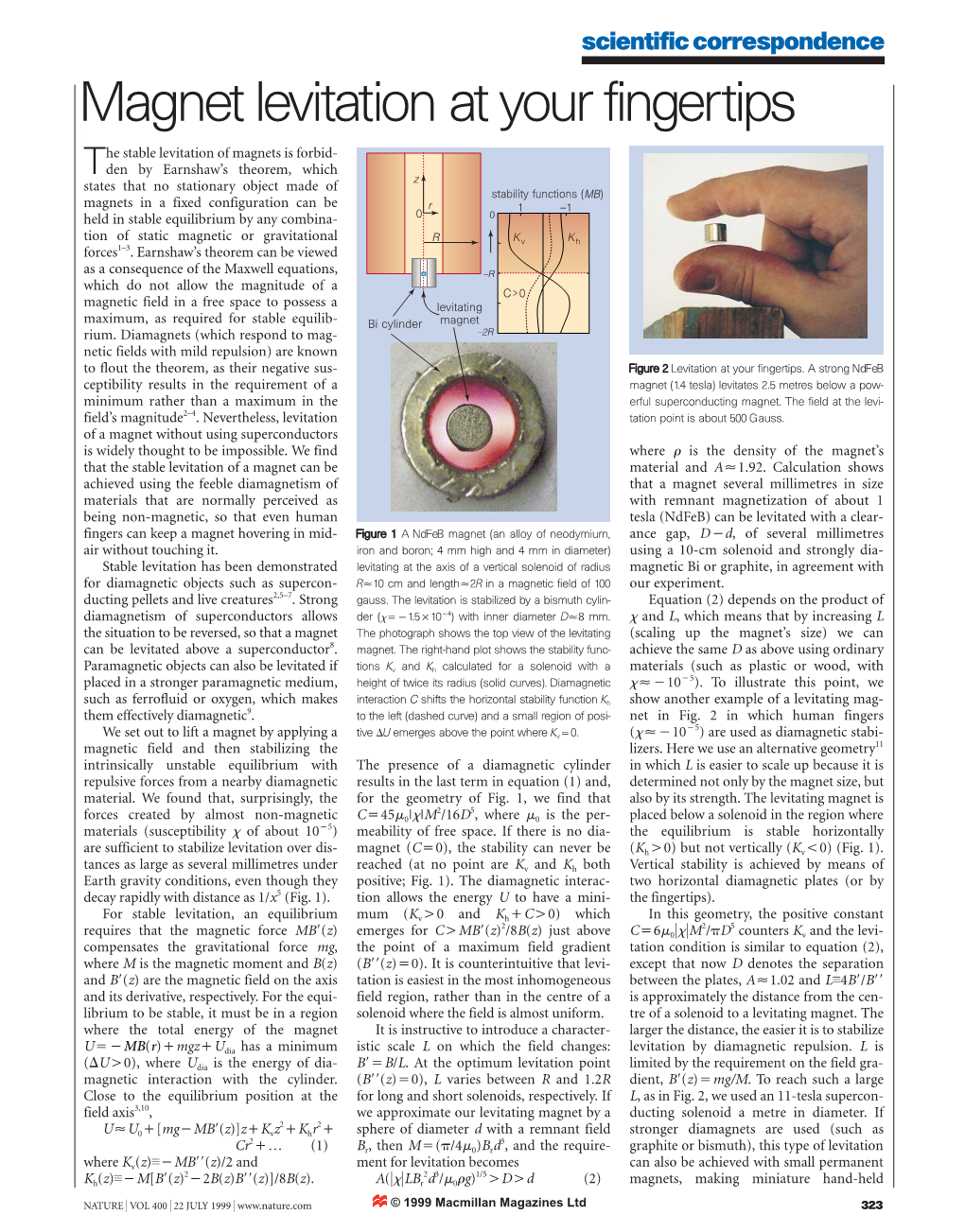 Magnet Levitation at Your Fingertips