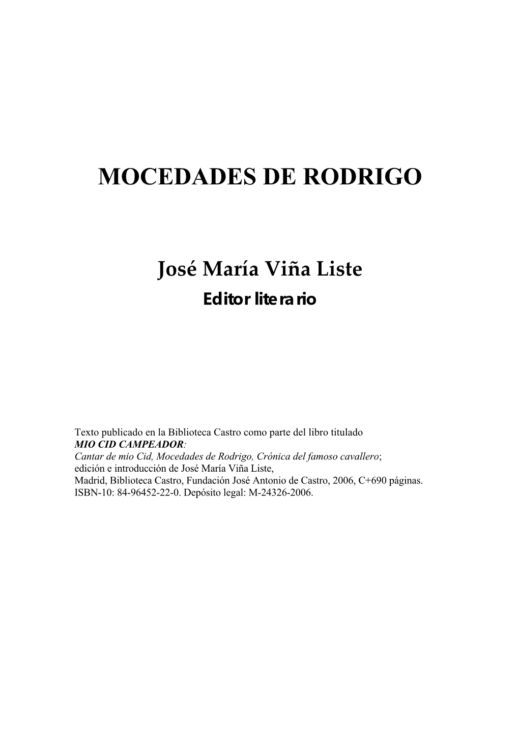 Mocedades De Rodrigo