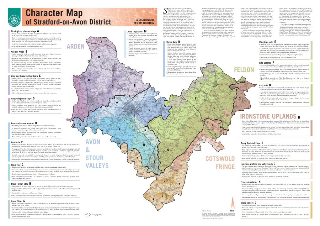 Character & Character Map General Character of Stratford-On-Avon Dist Rict Is with Compact Stone Villages