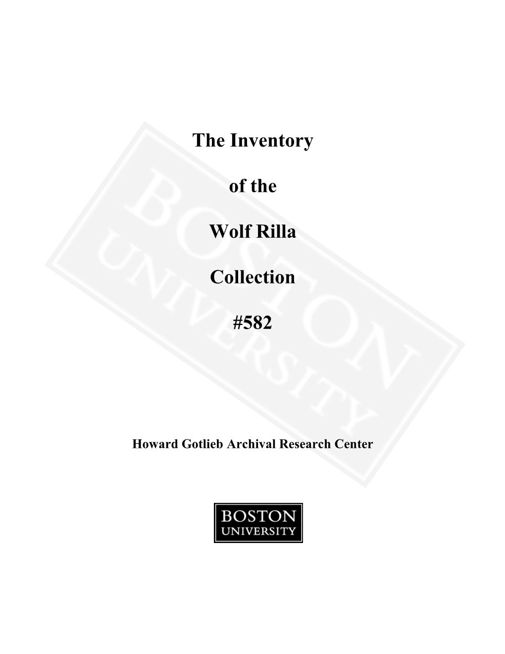 The Inventory of the Wolf Rilla Collection #582