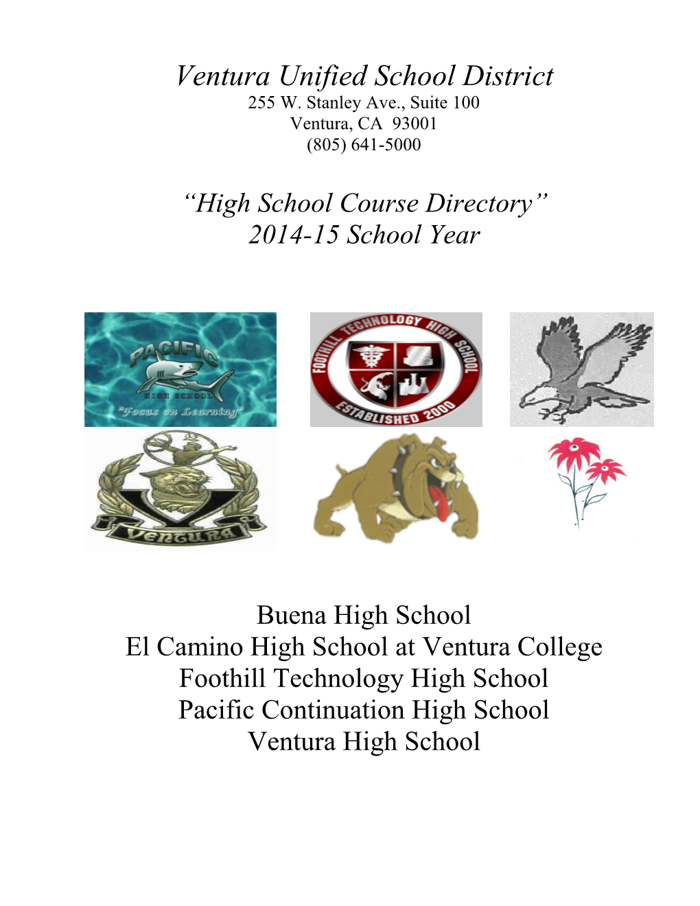 High School Course Directory” 2014-15 School Year