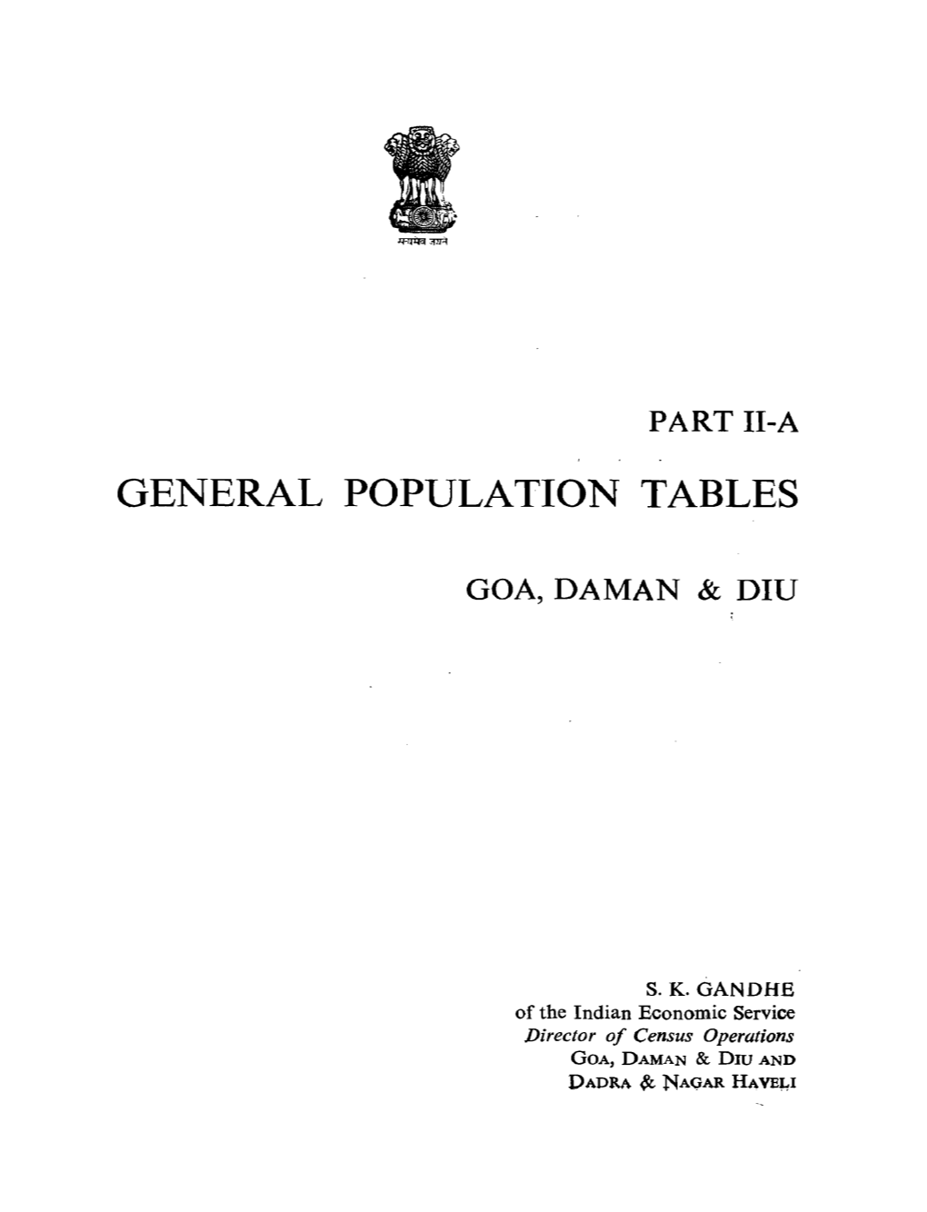 General Population Tables, Part II-A