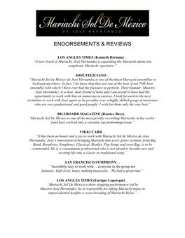 Endorsements & Reviews